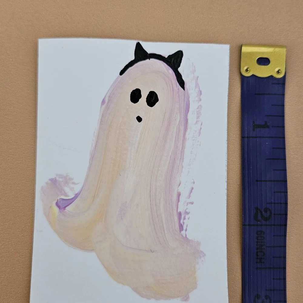 Ghost ACEO Mini Painting - Picture 2 of 2